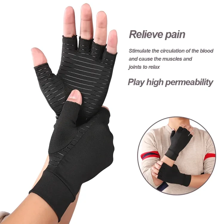 Compression Therapy Glove Wrist Support Brace Anti-Arthritis Rheumatoid Health Hand Pain Relief Sleeve Gloves Black