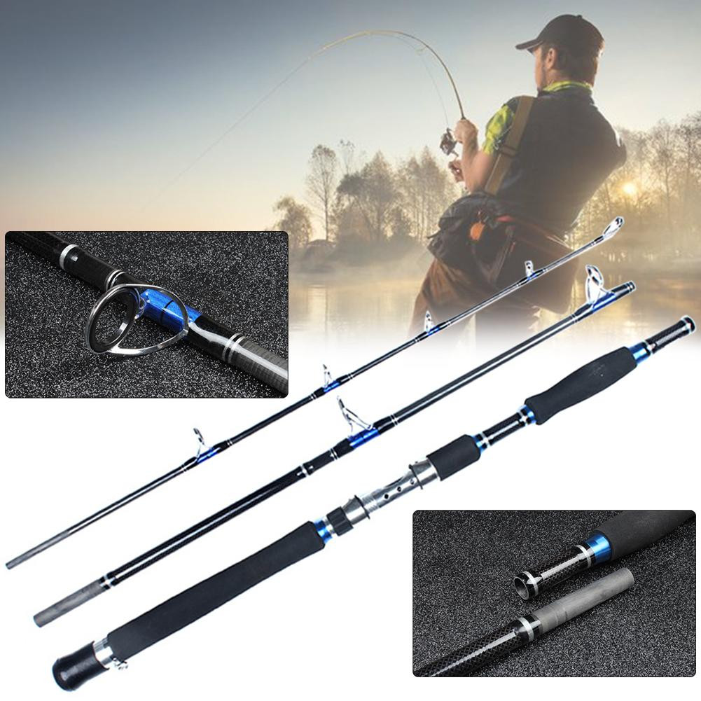 1.8/2.1m Portable 3 Section Carbon Telescopic Fishing Rod Pole Fish Tackle Tool Hand Pole Fishing Rod - Minimalistic Sophistication