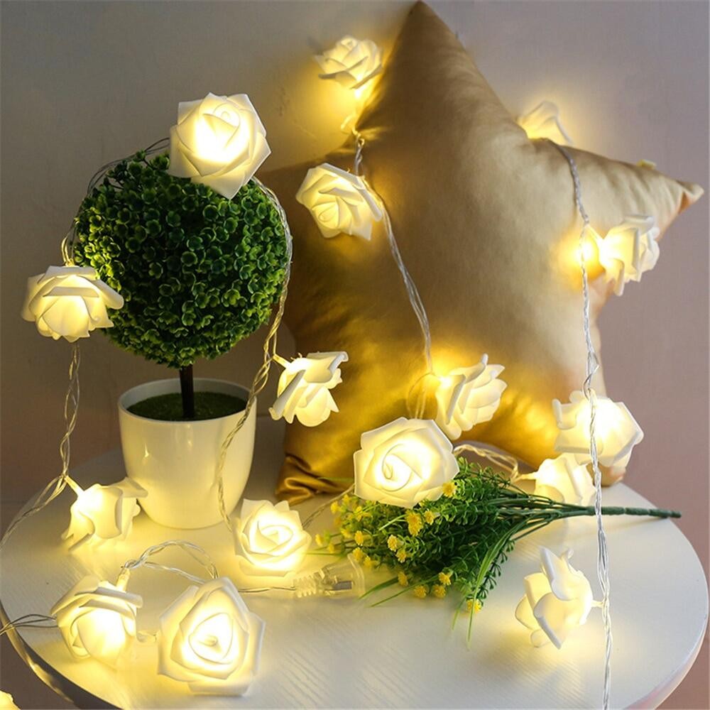 3M 20 LED Rose String Lights Battery Operated Flower Garland Fairy Lights Valentine Wedding Party Decoration Christmas Lights