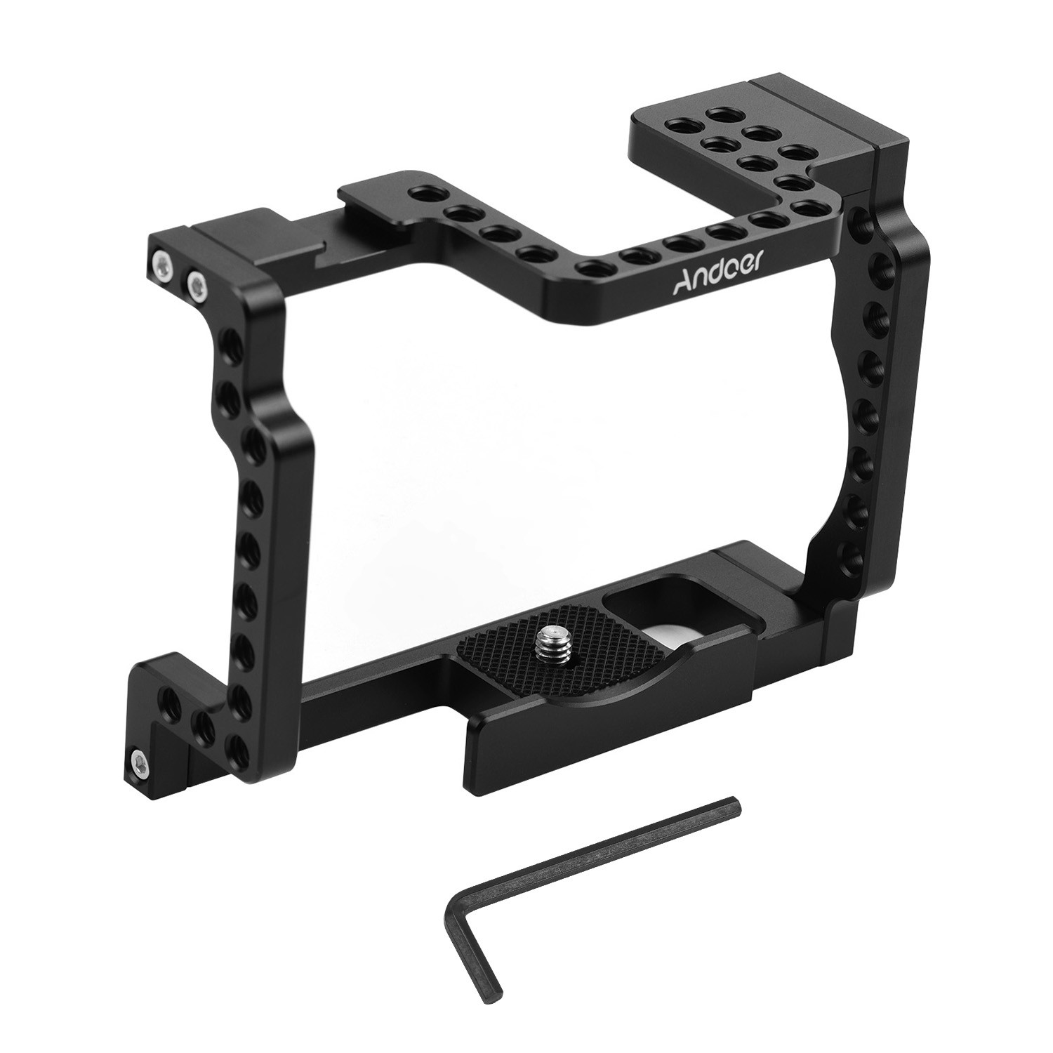 Camera Cage Rig Aluminum Alloy with Cold Shoe 1/4 Thread Compatible with Canon M50 Mirrorless Camera