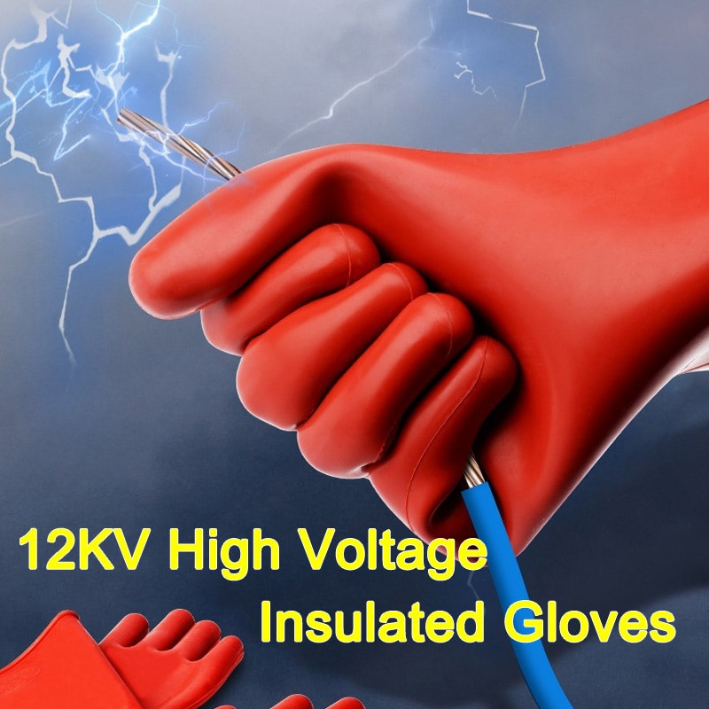 KOGEEK New Anti-electricity Protect Professional 12kv High Voltage Electrical Insulating Gloves Rubber Electrician Safety Glove