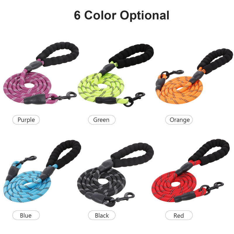 Reflective Dog Leash Dog Rope with Padded Handle 150cm for Small Medium Large Dogs