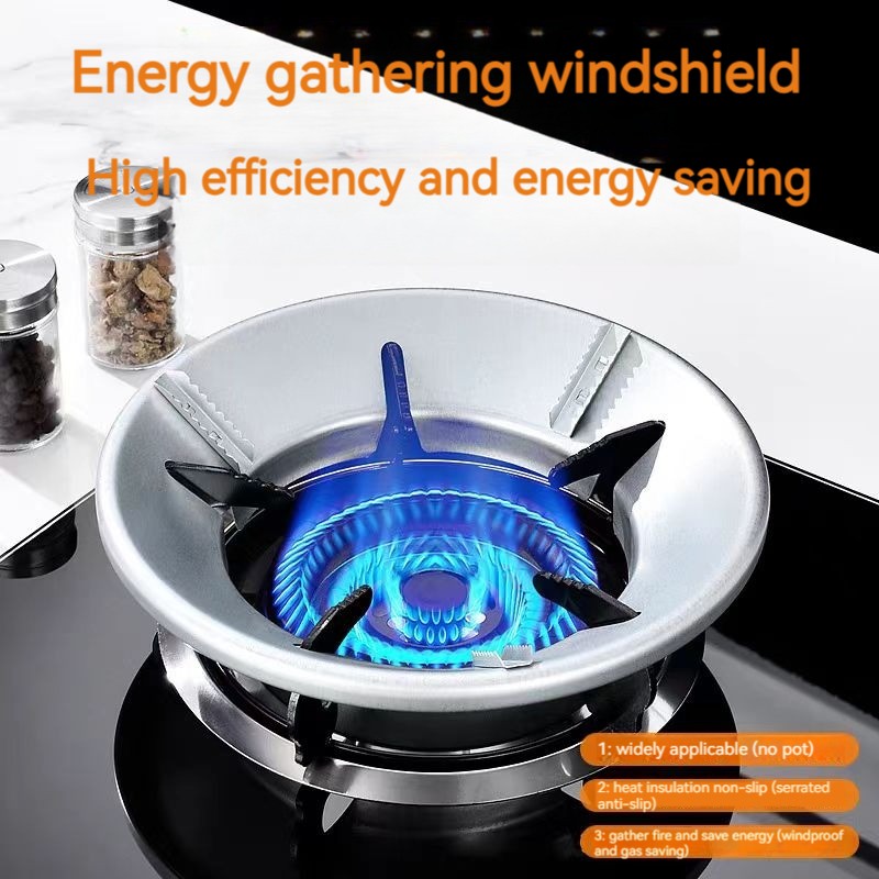 Fireproof Windshield Save Gas Cover Windproof Ring Anti-skid Bracket Thicken Gas Stove Energy-saving Ring