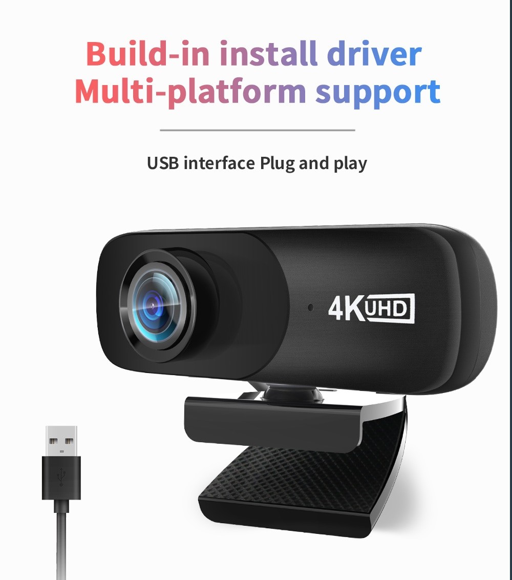 Quirky Finds - HSXJ USB HD 4K PC Camera Computer Built in Microphone Webcam for PC Laptop Desktop Macbook for Live Broadcast Vlogging