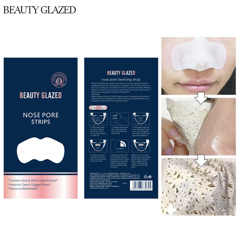 Beauty Glazed Nose Pore Strips Blackhead Acne Nose Patch To Remove Skin Care