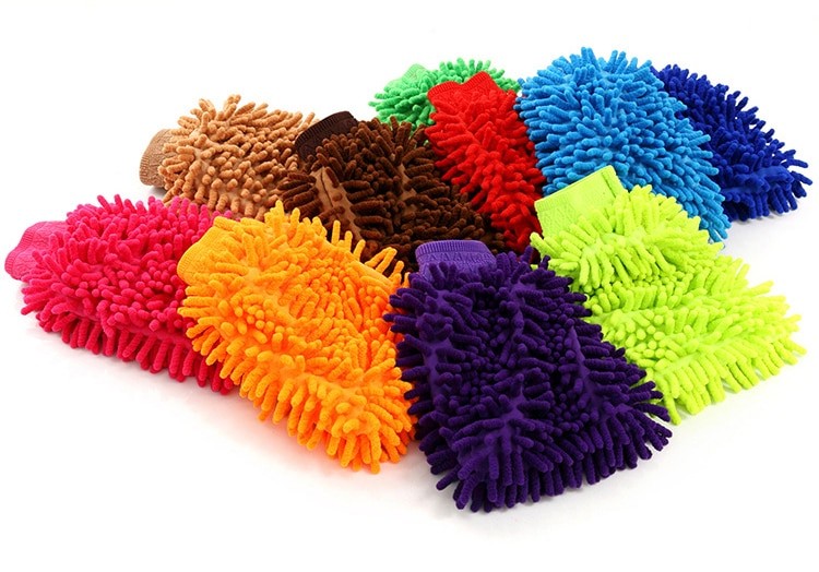 Car Wash Gloves Chenille Glove Plush Rags Thickened double-sided Car Supplies Cleaning Tools Auto Acessories Car Detailing