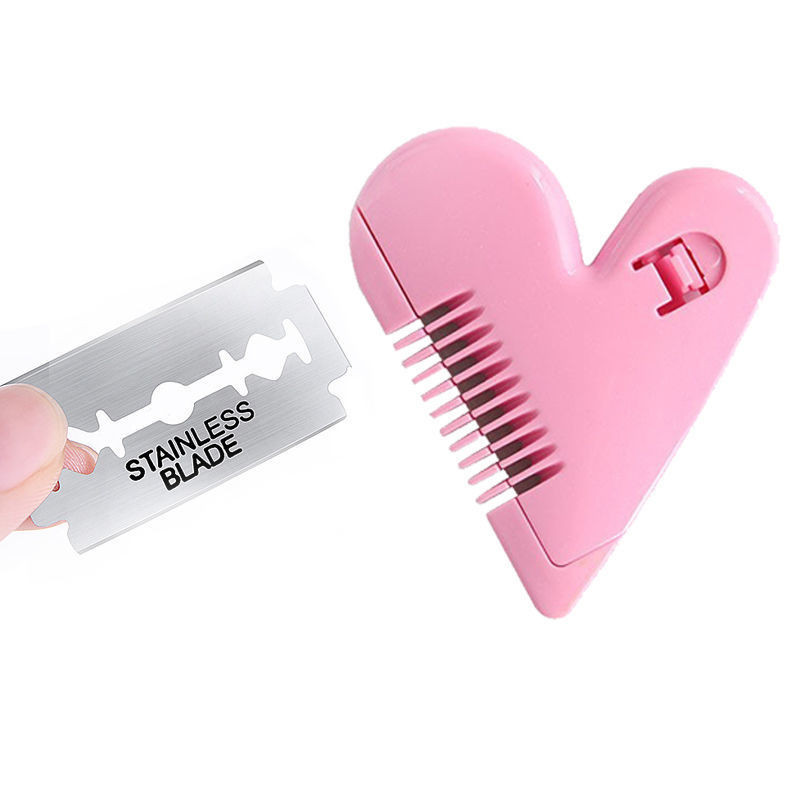 Heart Shape Hair Cutting Trimmer Barber Comb Bangs Hair Remover Home Mini Makeup Tools For Thinning Beauty Hair Cut Accessories