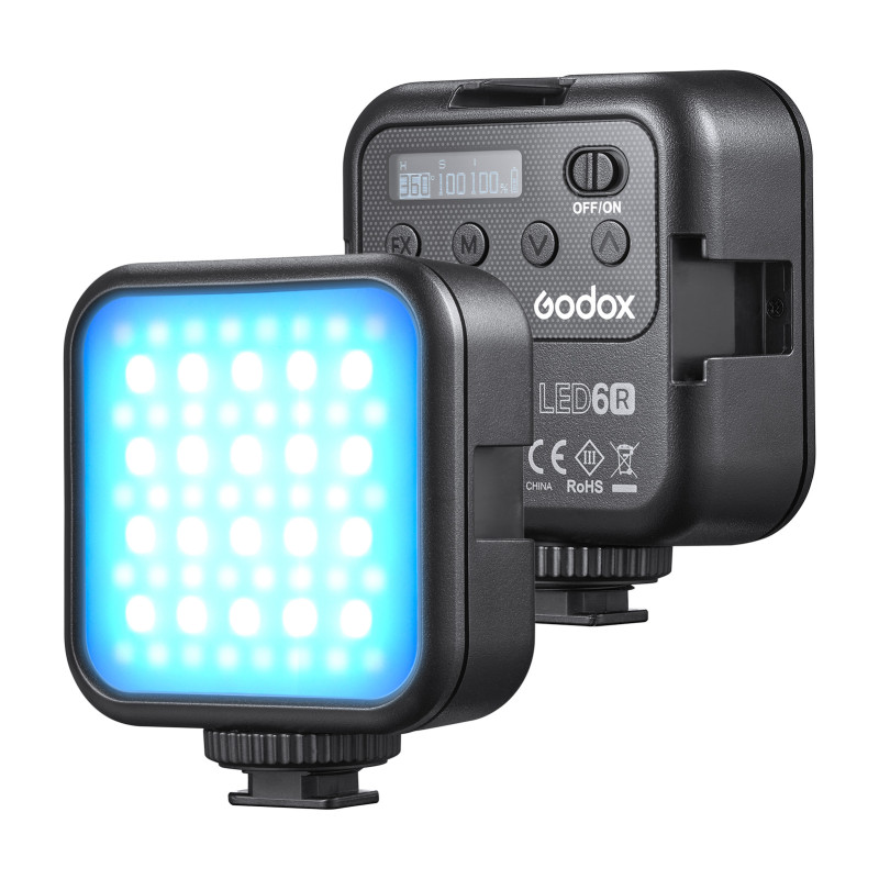 Godox LITEMONS LED6R RGB LED Video Light Rechargeable Mini Fill-in Light 3200K-6500K Dimmable 13 Lighting Effects Support for Vlog Live Streaming Product Photography