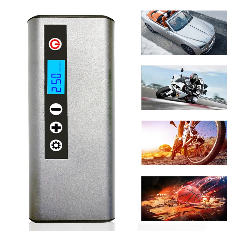 Migeet Mini Tire Inflator Portable Air Compressor Hand Held Tire Pump for Bicycles/Motorcycles/Cars/Balls with LED Display LED Light MDZ